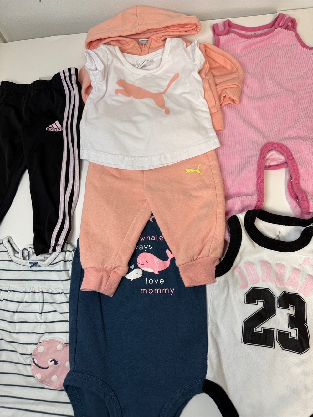 Baby Girl Clothes Lot 3-6 Months - Puma, Adidas, Jordan, Carter's, MiniBean